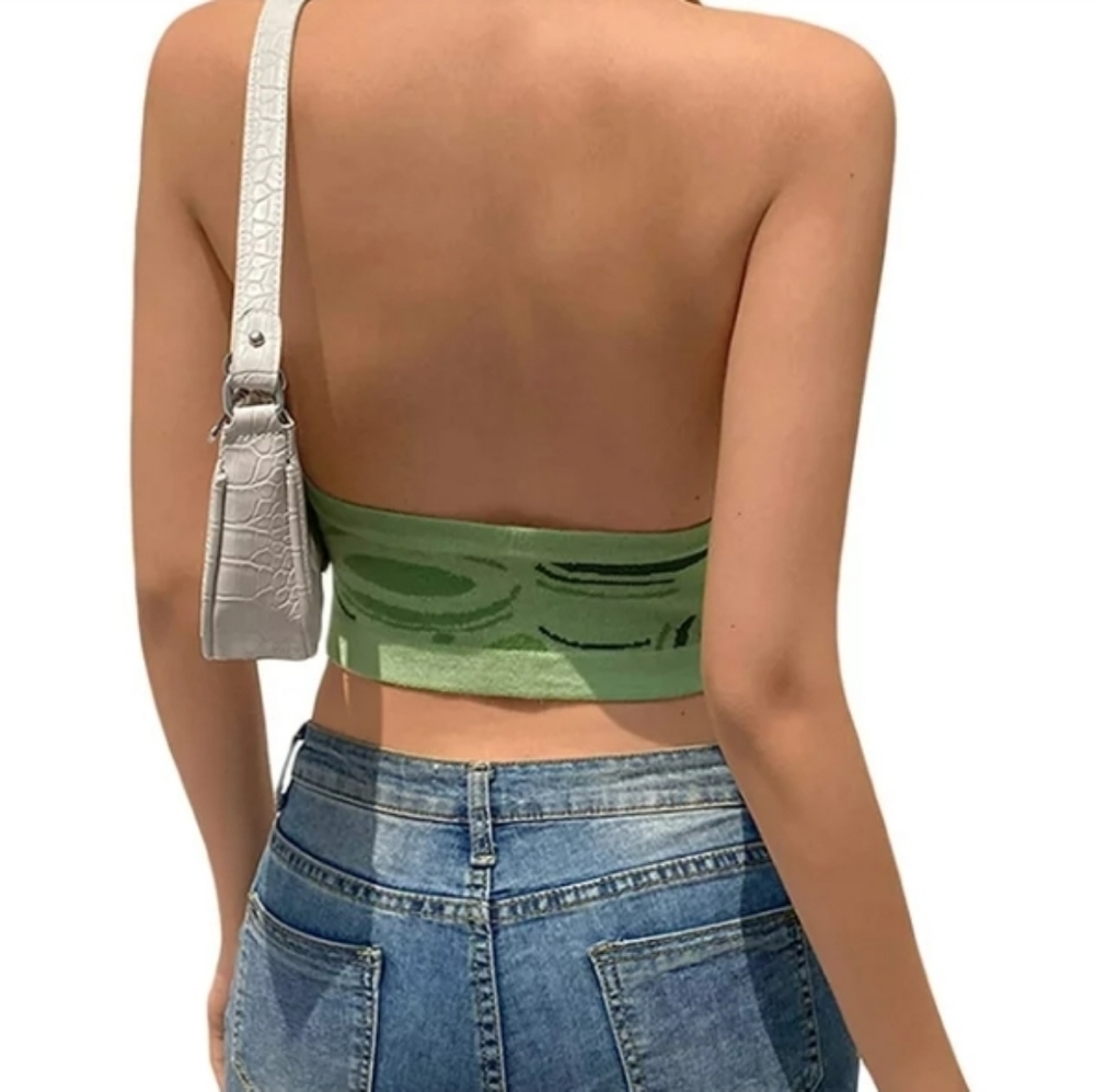 Button front halter sweater - Picture 2 of 10